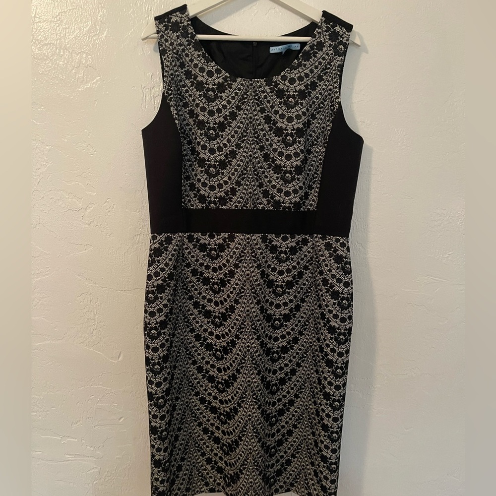 ANTONIO MELANI Black and white Patterned Midi Dress